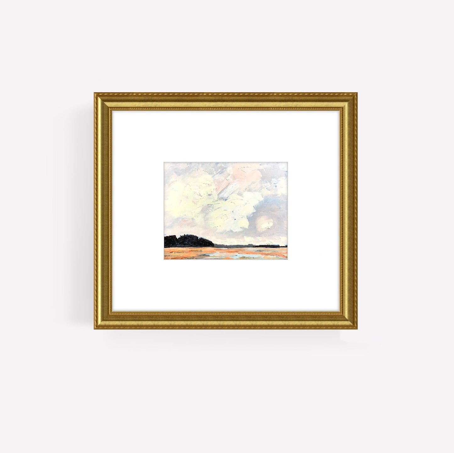 Winter Marsh Framed in Traditional Style Frame