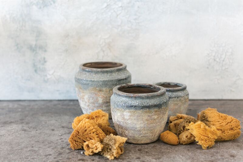 Earthy Blue Planter Pot