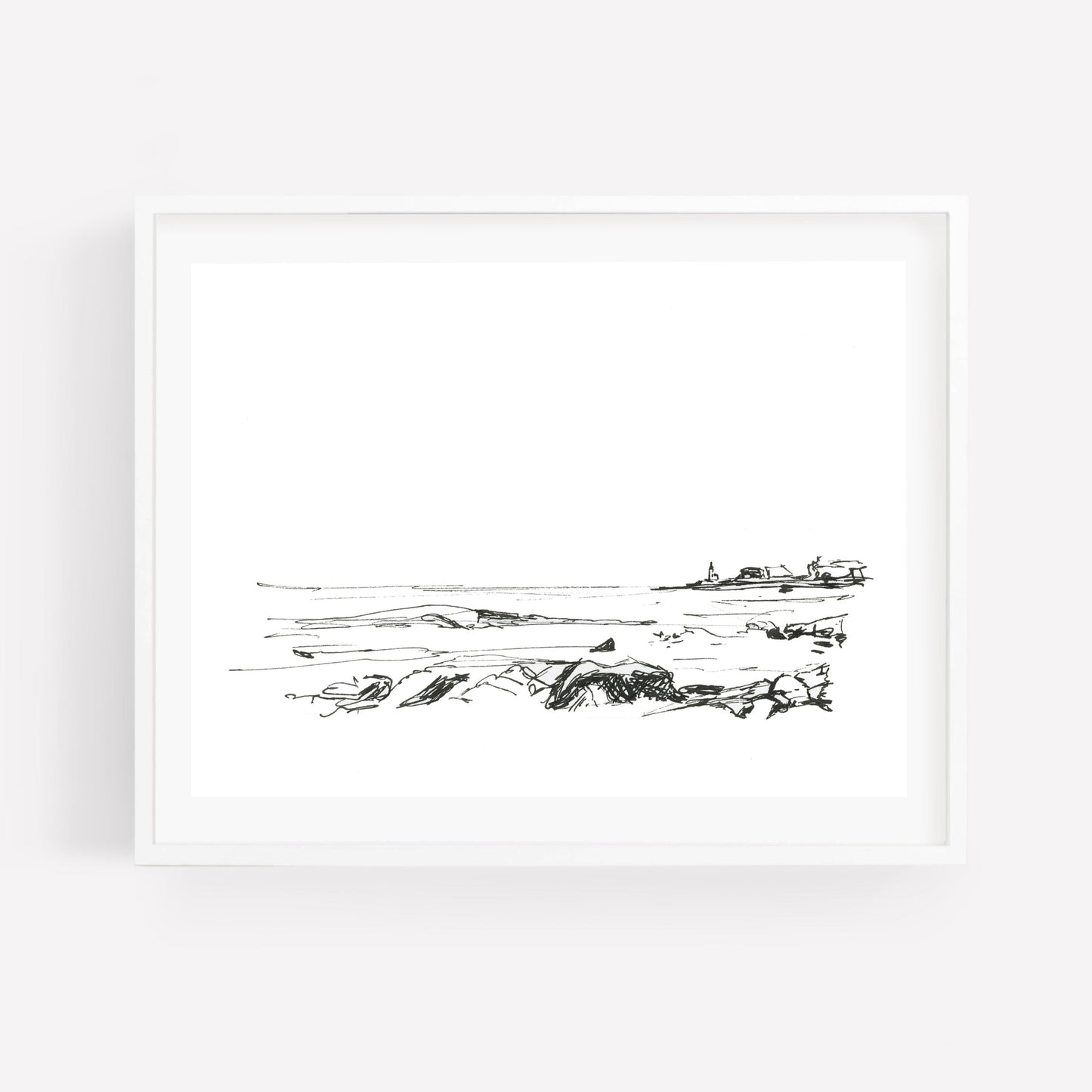 Coastal Line Drawing, Gloucester Coast, Fine Art Print