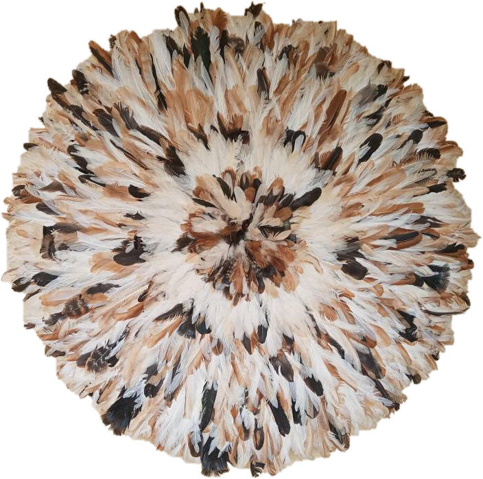 African Juju Hat | Cream, Black, Beige
