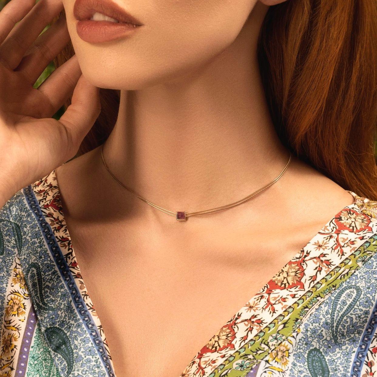 Renew & Energize - Garnet Evil Eye January Birthstone Necklace