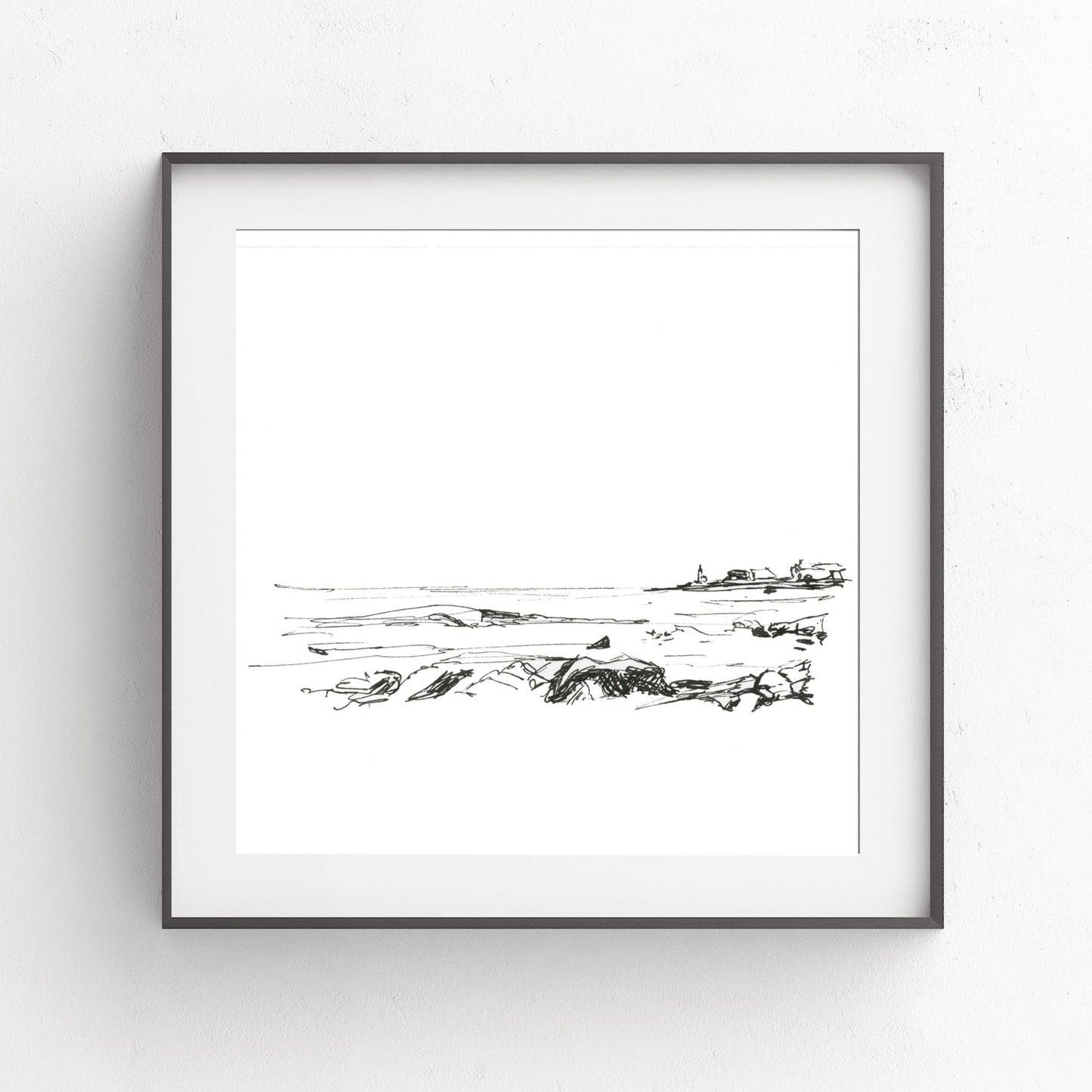 Coastal Line Drawing, Gloucester Coast, Fine Art Print