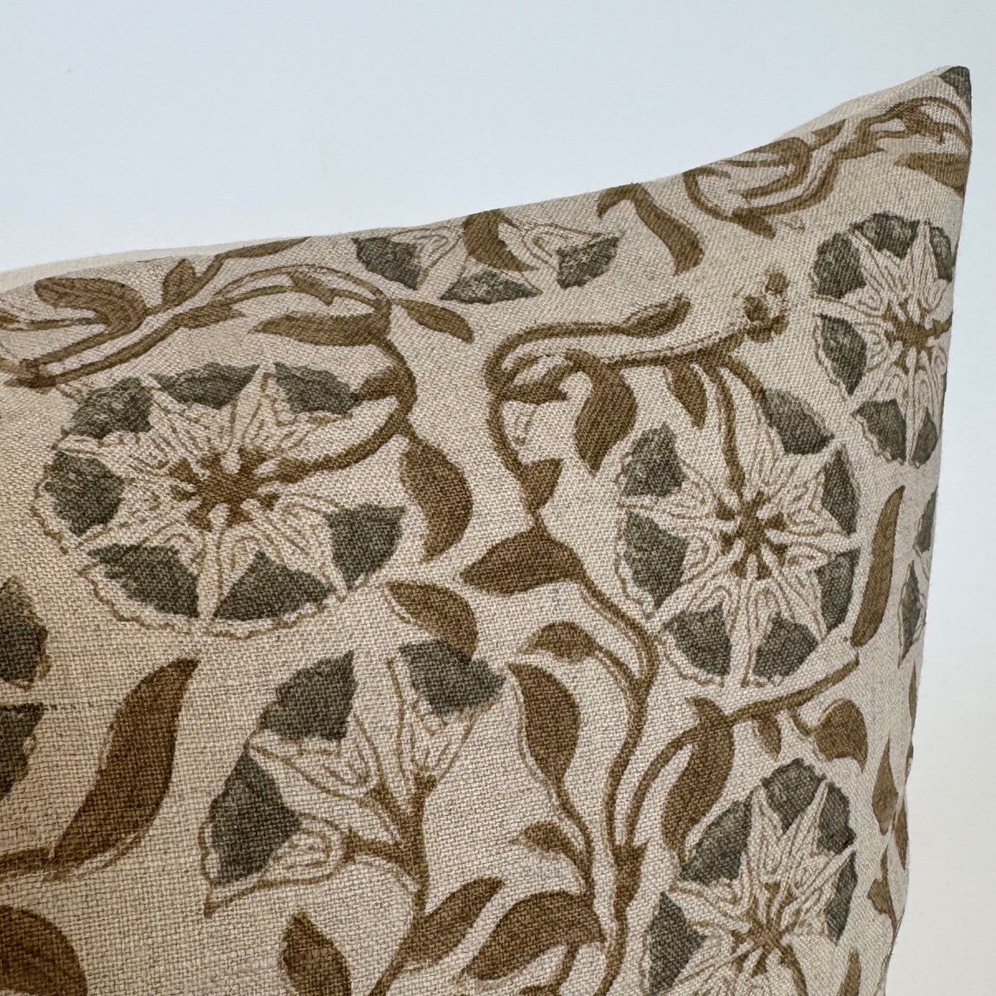 Botanical Linen Floral Pillow Cover