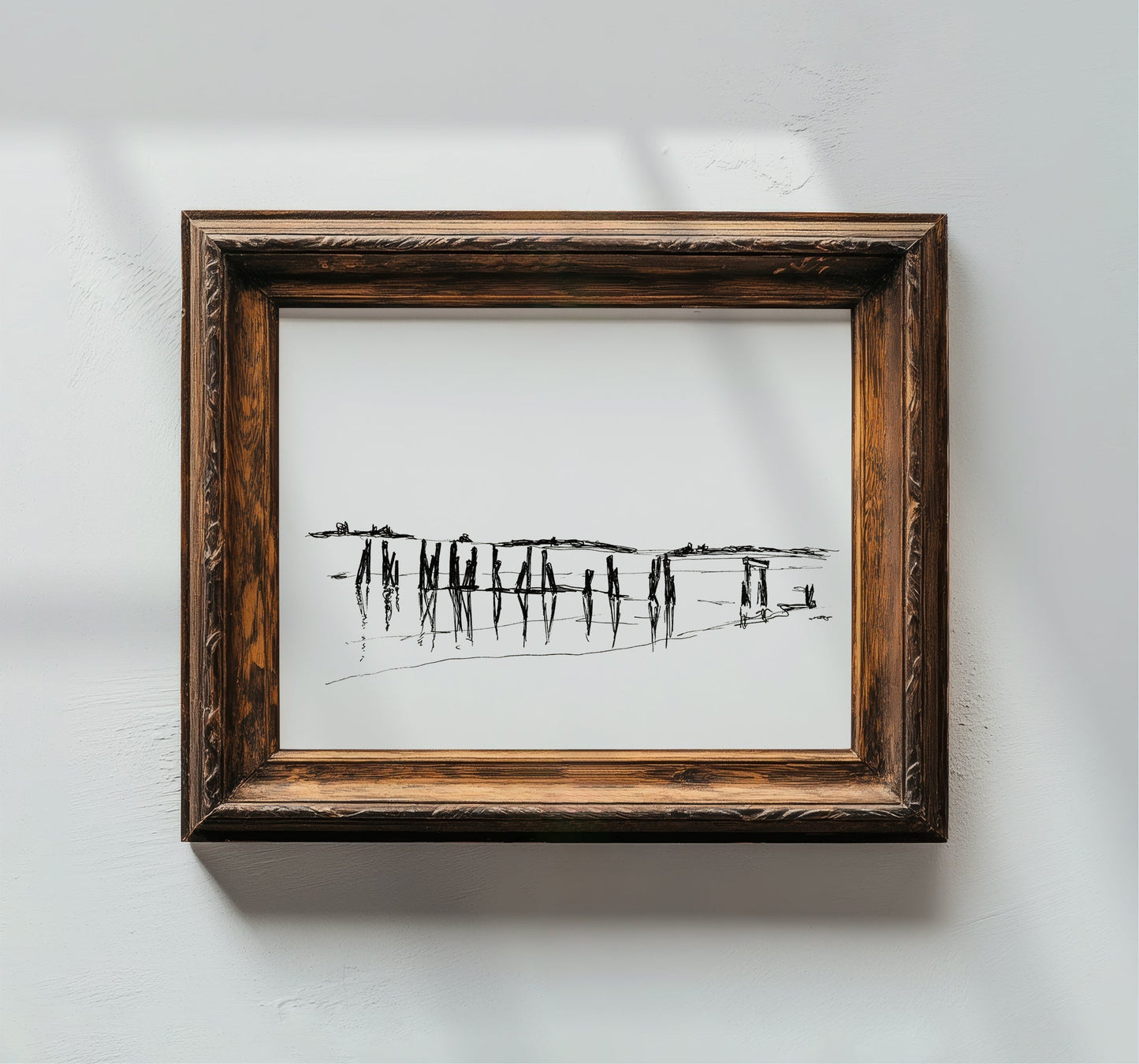 Coastal Line Drawing, West Beach, Fine Art Print