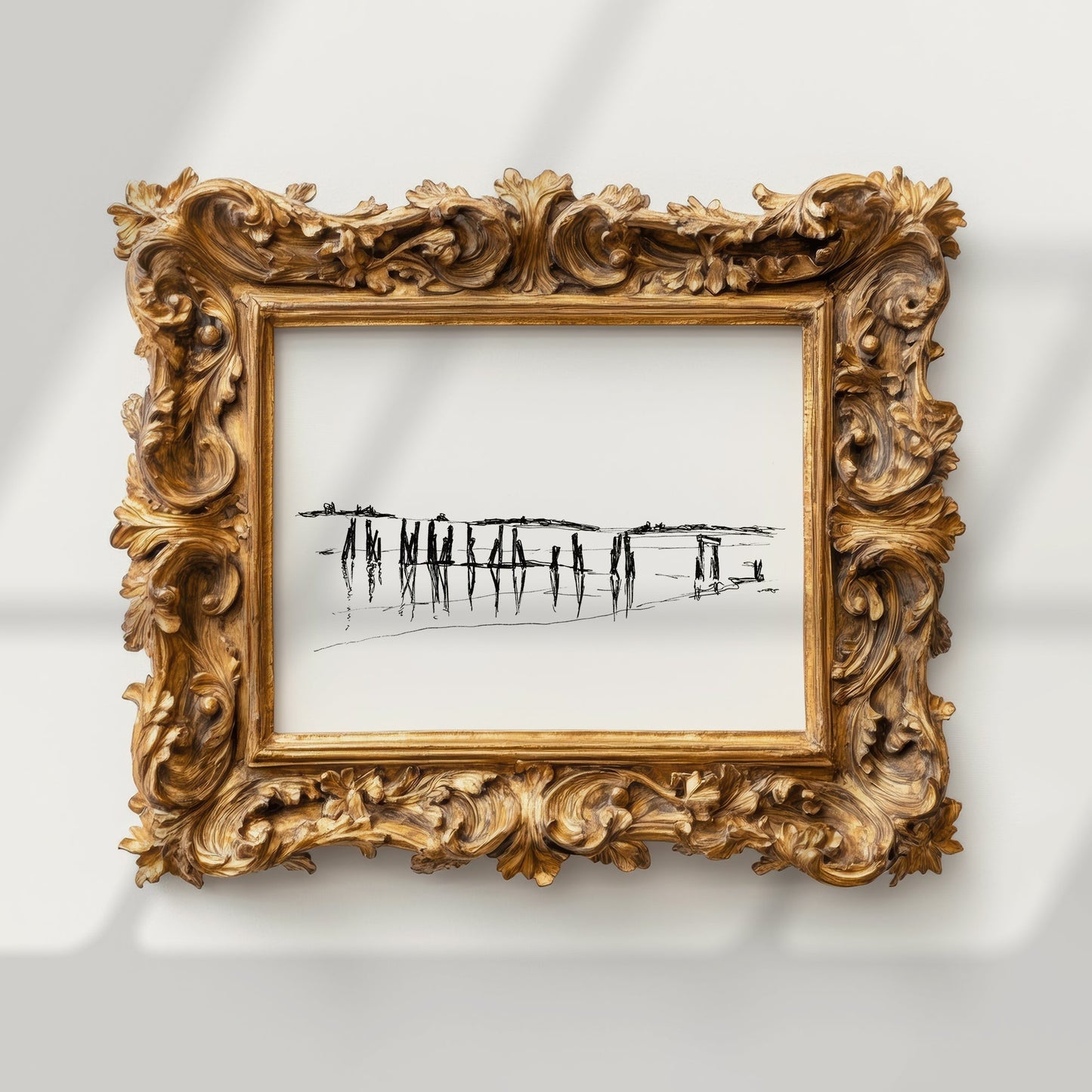 Coastal Line Drawing, West Beach, Fine Art Print