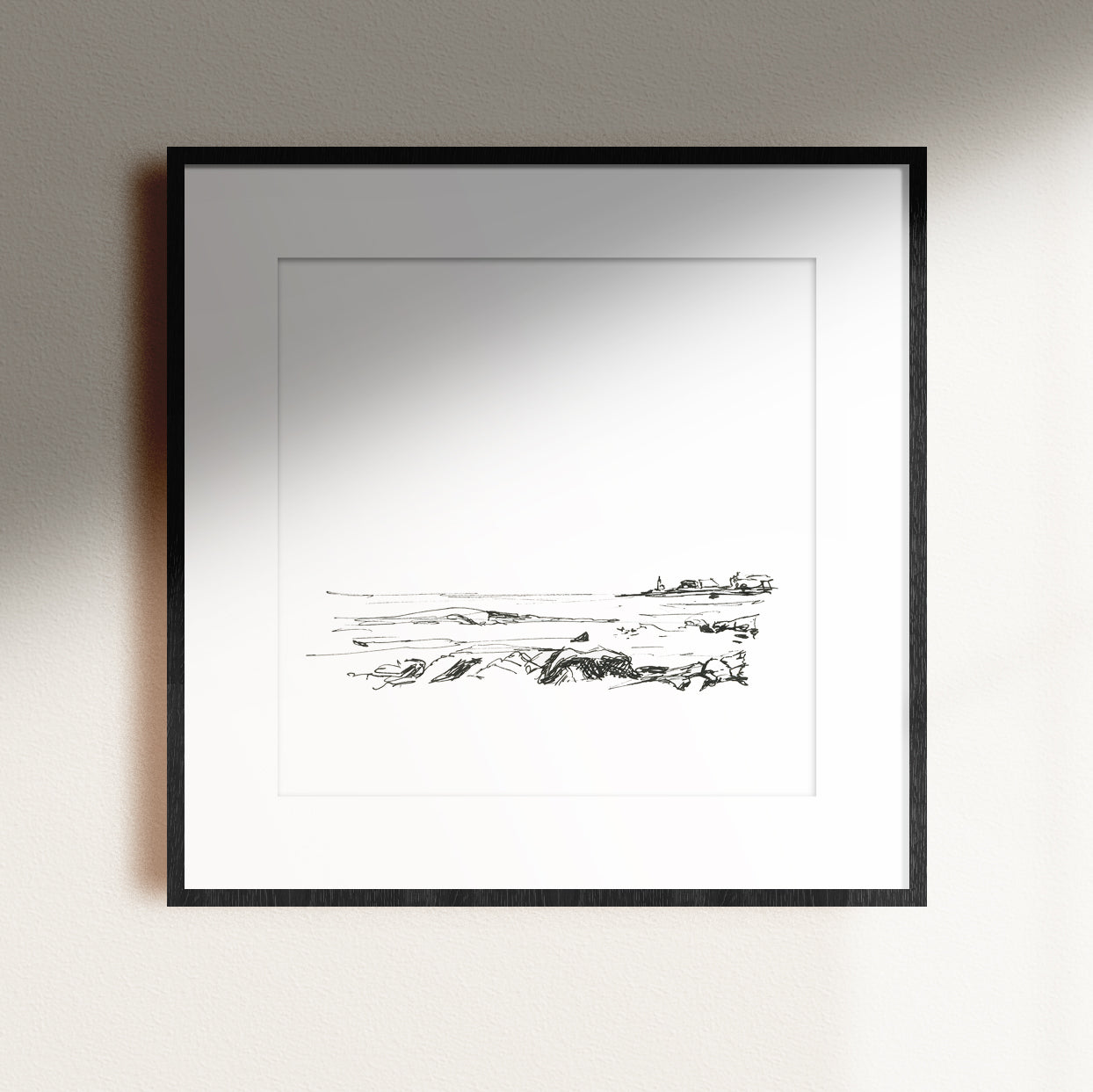 Coastal Line Drawing, Gloucester Coast, Fine Art Print