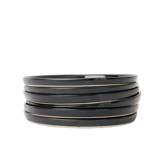 Sable Dinner Plate - Matte Black/Glossy Black - Set of 6