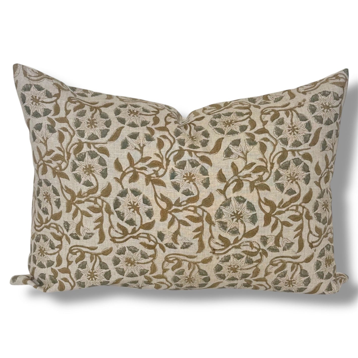 Botanical Linen Floral Pillow Cover