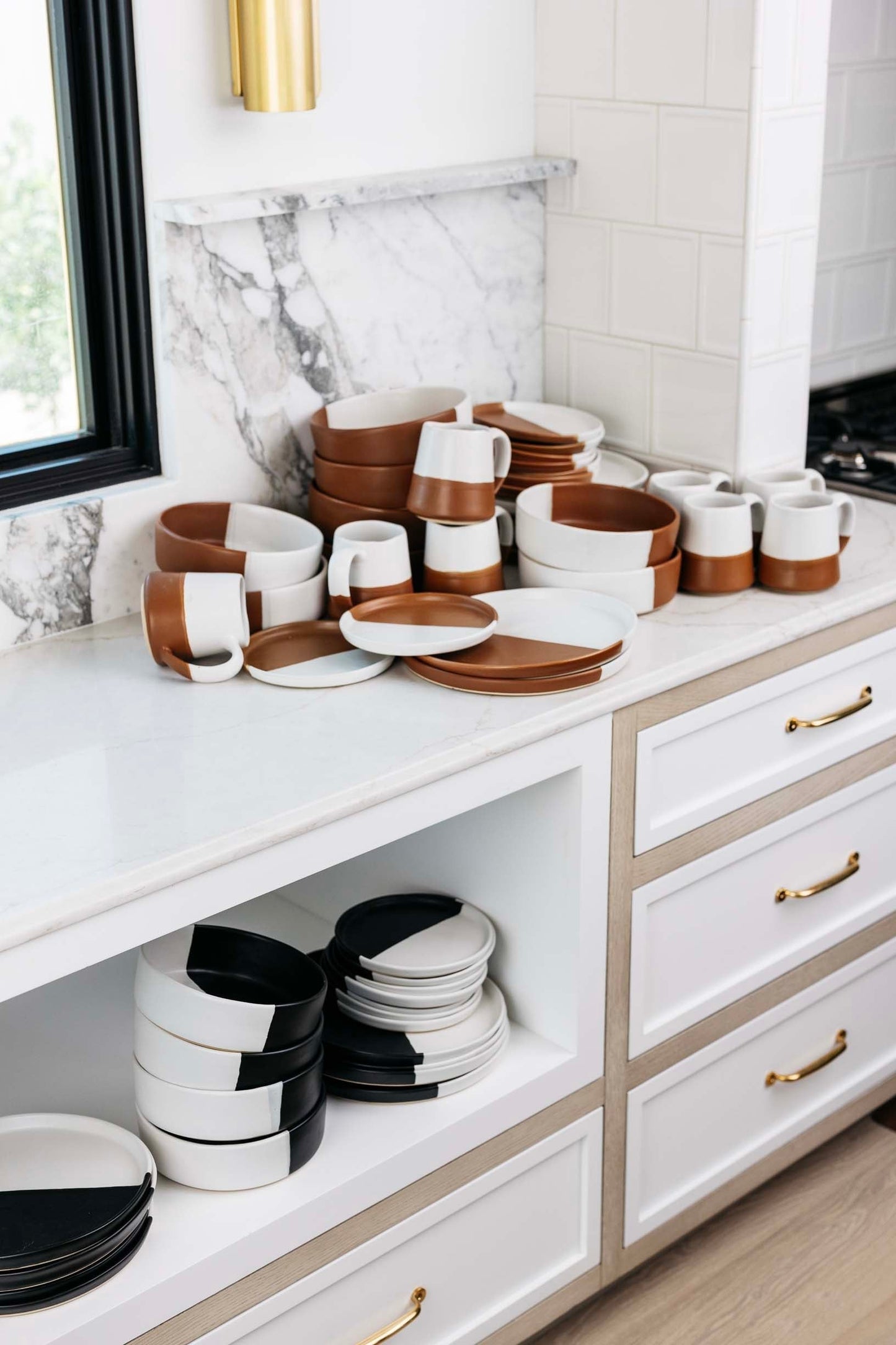 Dawson Dinner Plate - Matte Black/White - Set of 6