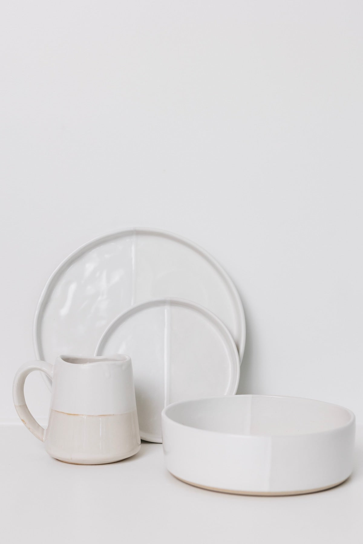 Sonnet Dinner Plate - Matte White/Glossy White - Set of 6