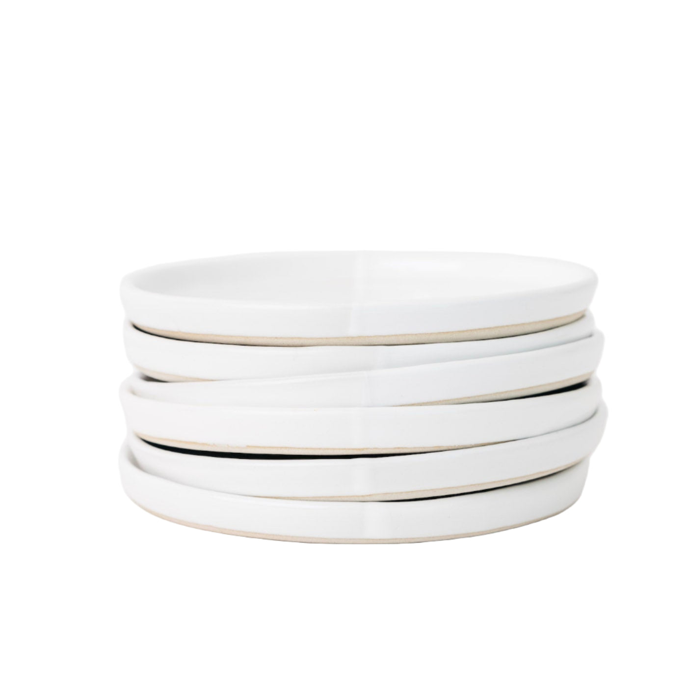 Sonnet Appetizer Plate - Matte White/Glossy White - Set of 6