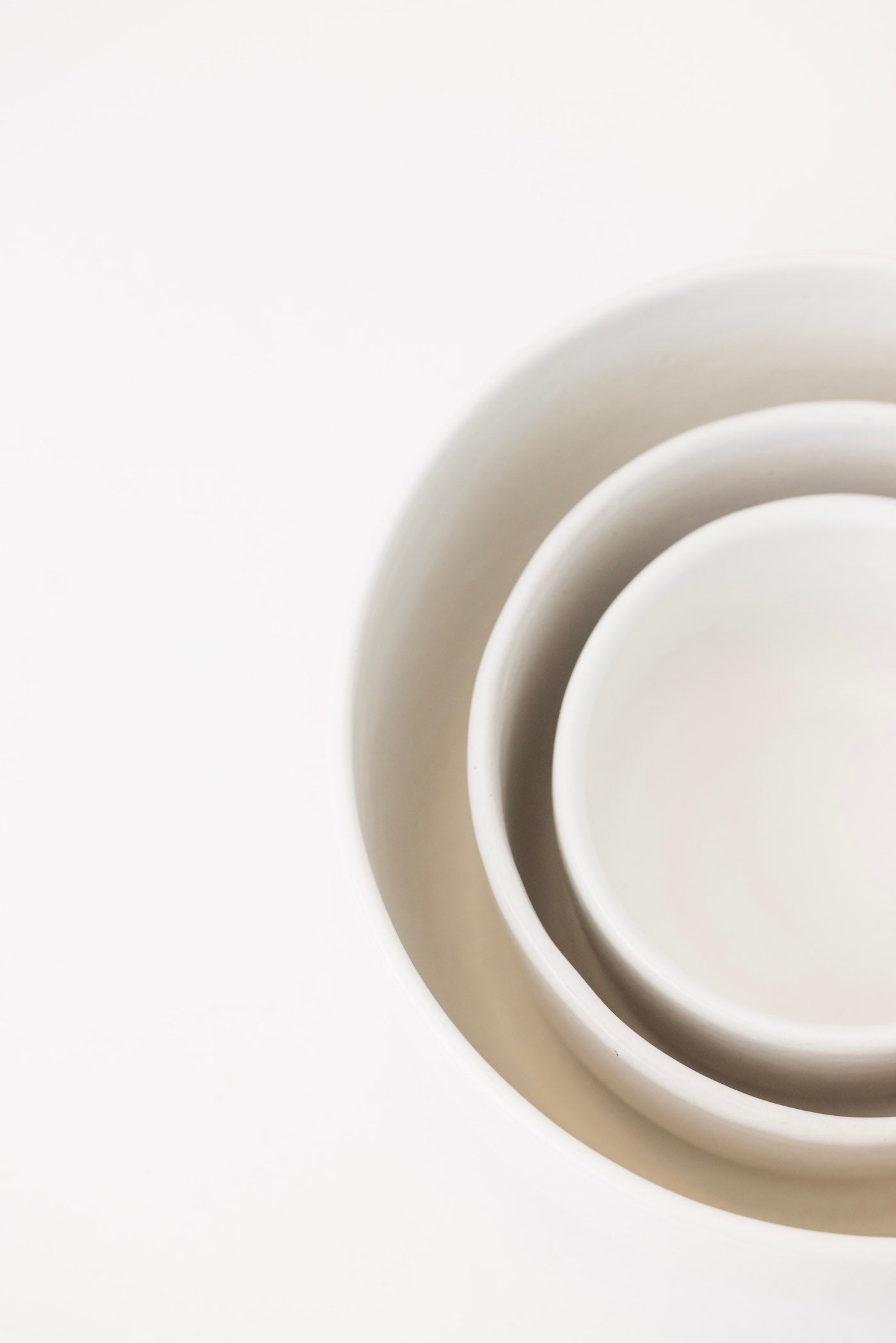 Wallace Nesting Bowls - Matte White - Set of 3