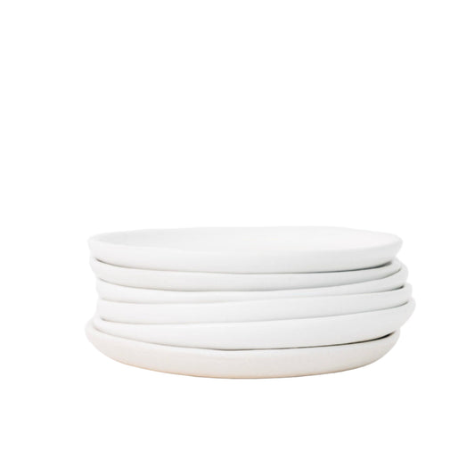 Drift Appetizer Plate - Matte White - Set of 6