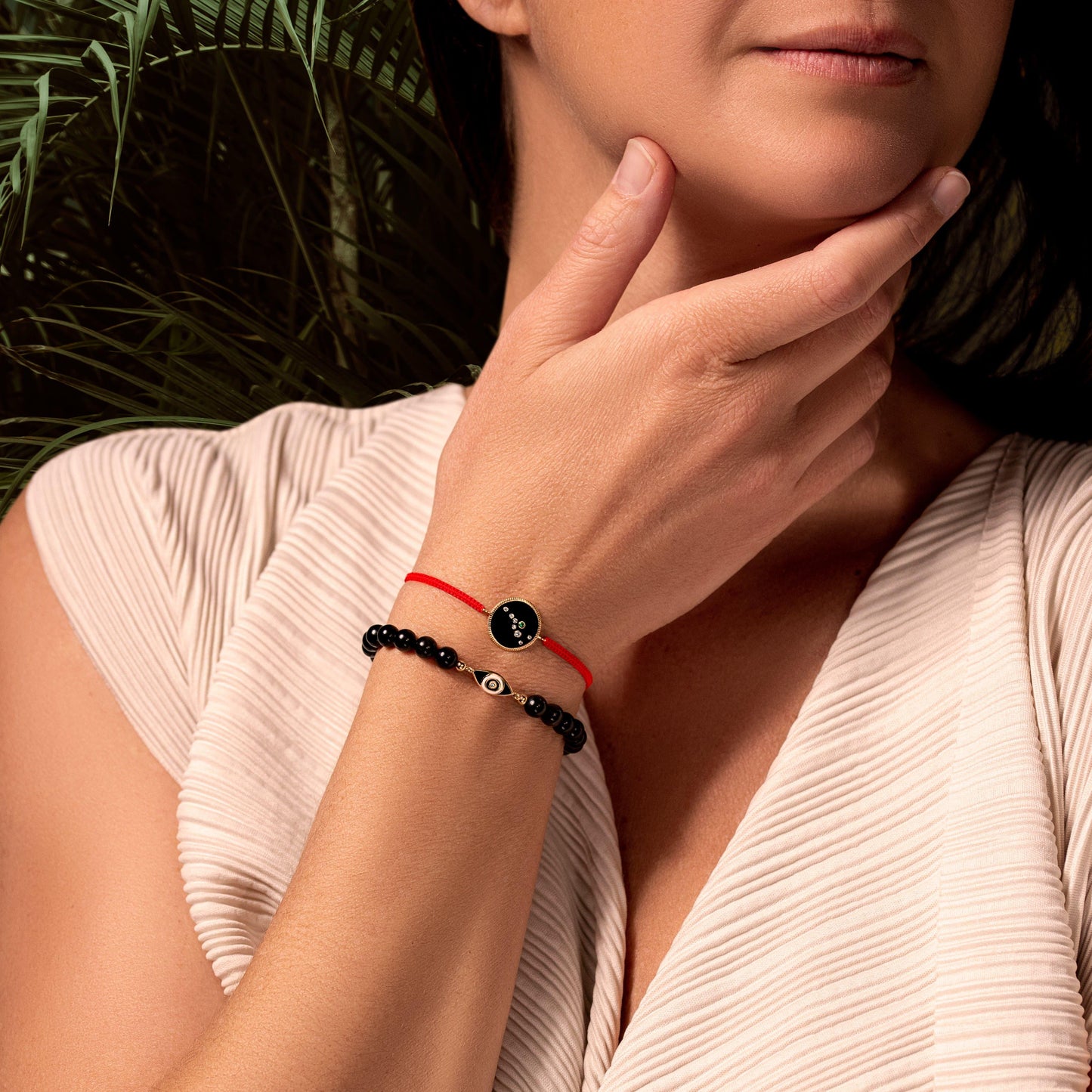 Expanding Consciousness - Black Onyx Evil Eye Charm Bracelet