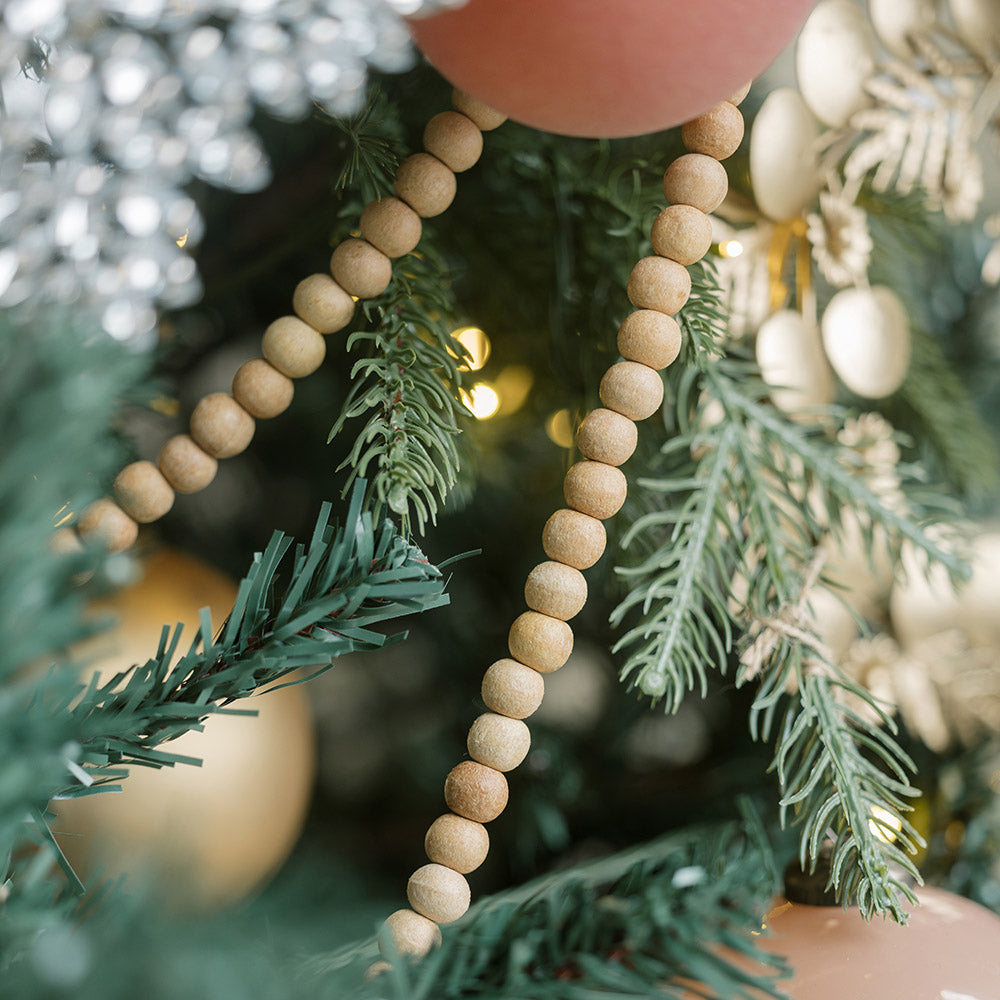 Handmade Natural Wood Bead Garlands