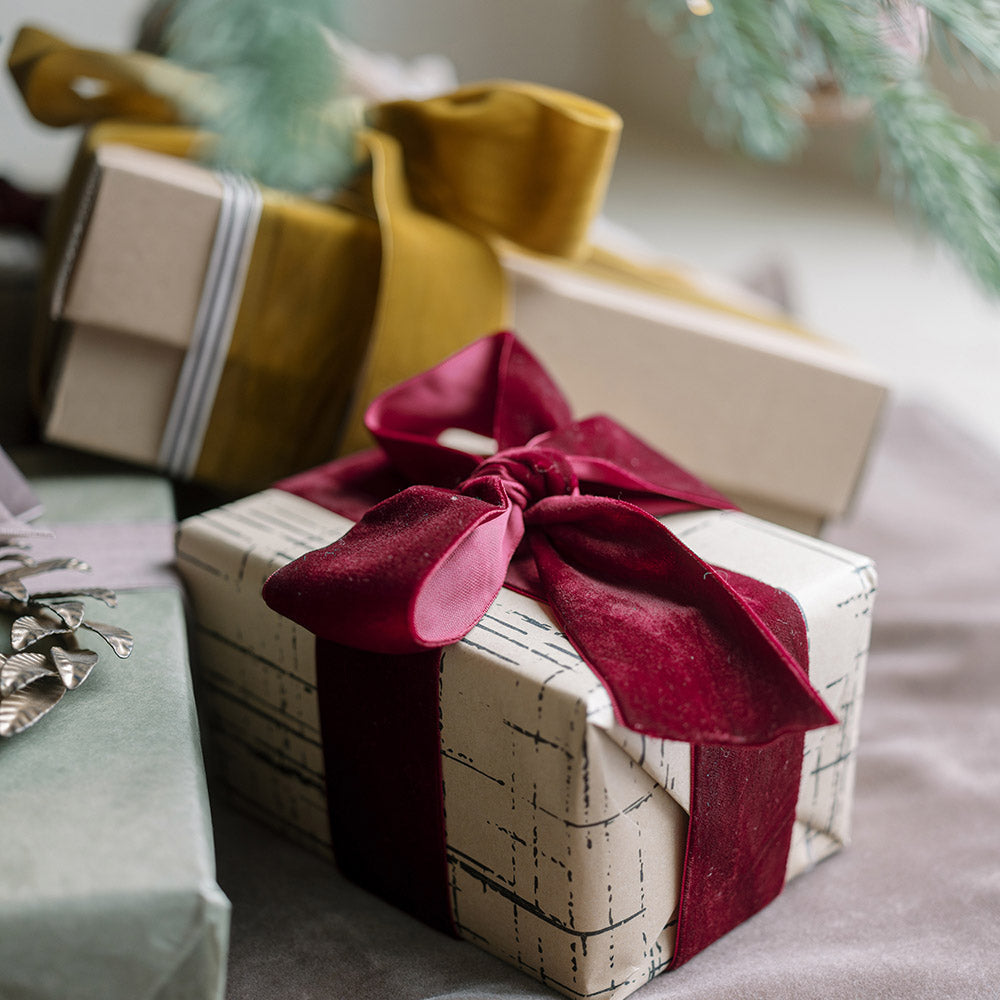 Burgundy Hand Dyed Velvet Ribbon