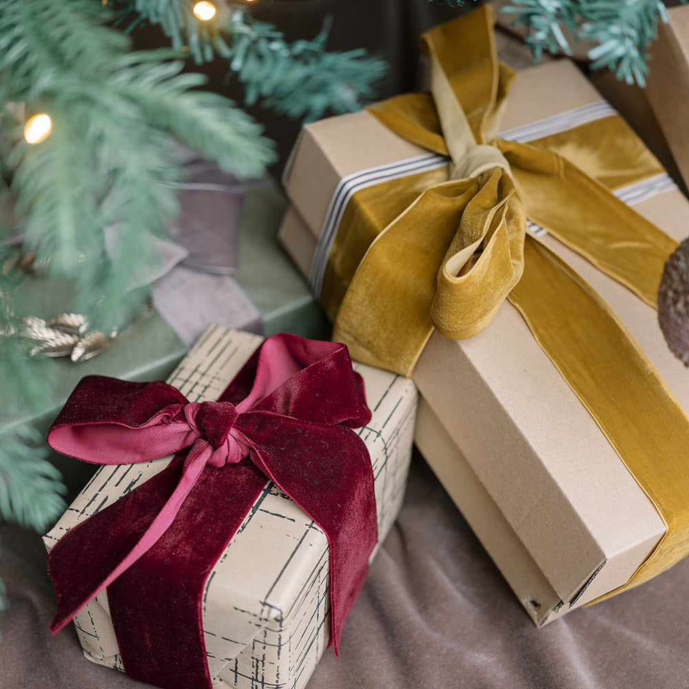 Luxury Handcrafted Velvet Tree Skirt in Rich Espresso Color