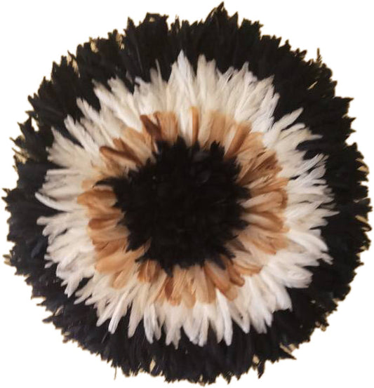 African Juju Hat | Cream, Black, Beige