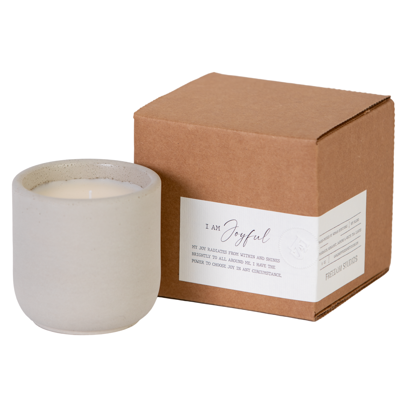 I AM Joyful 8 oz Concrete Candle