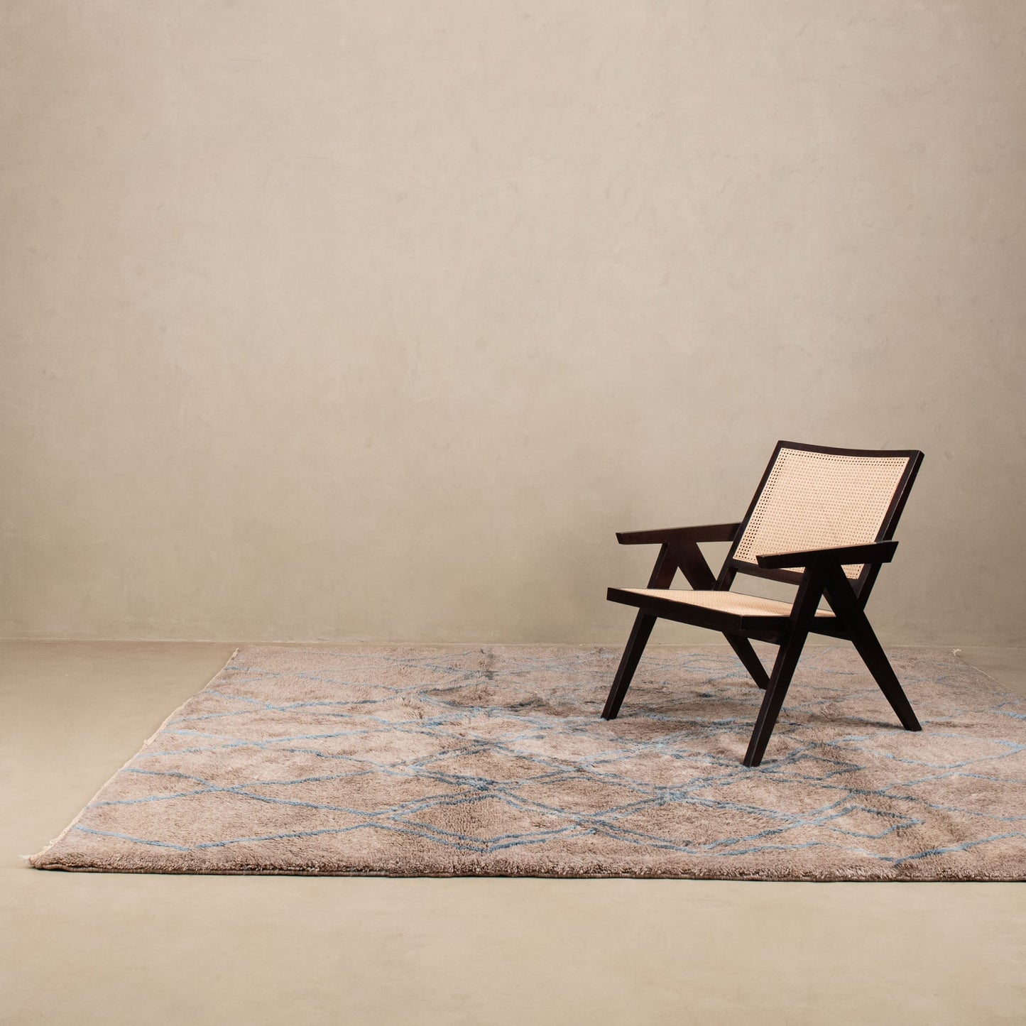 Oceanic Lattice - Luxury Shag Moroccan Rug