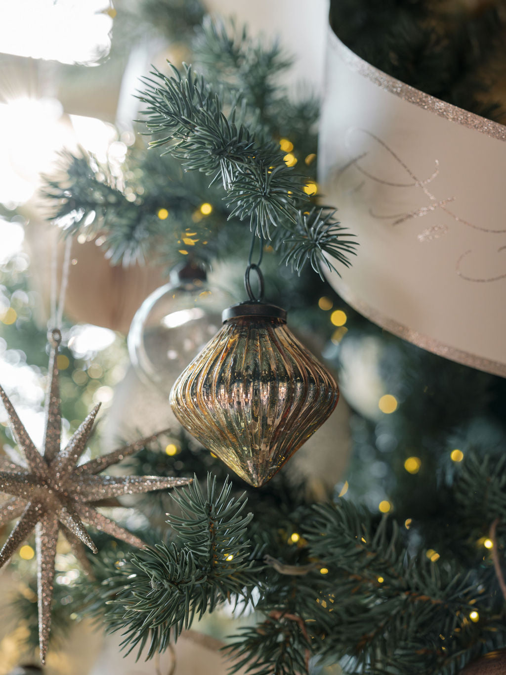 Handcrafted Antique Gold Mercury Glass Ornaments