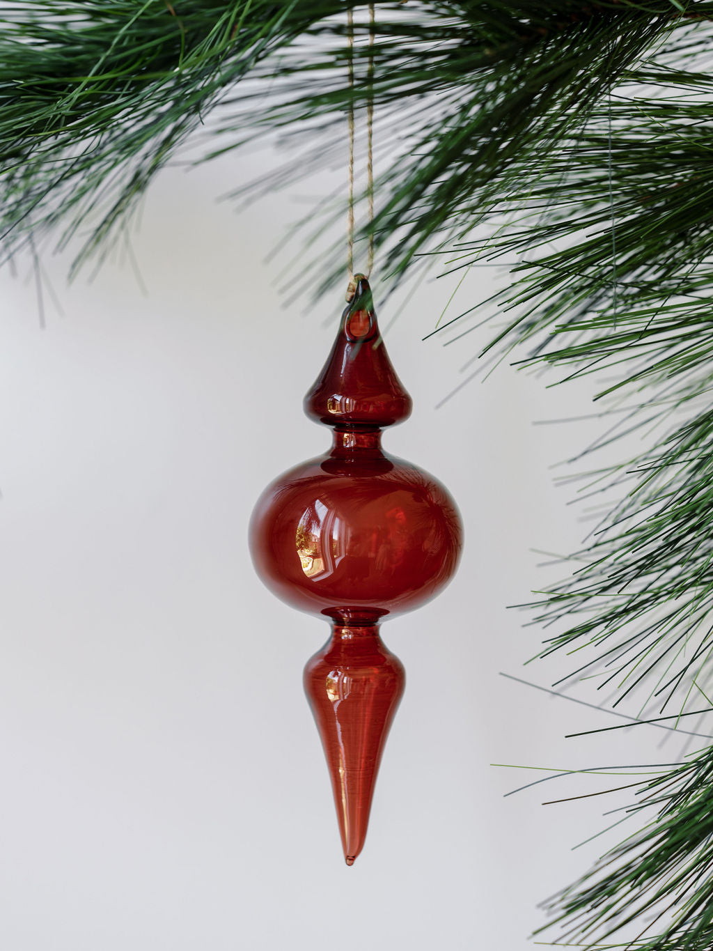 Vintage Rose & Bordeaux Glass Finial Ornaments