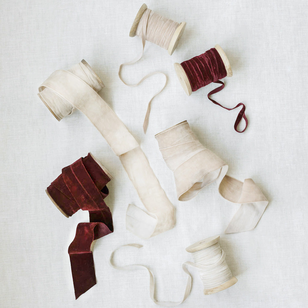 Artisan Hand-Dyed Velvet Ribbon