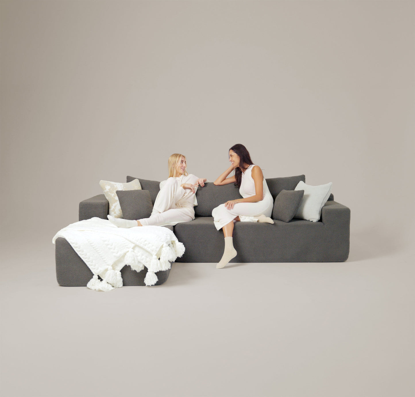 Braided Pom Pom Throw