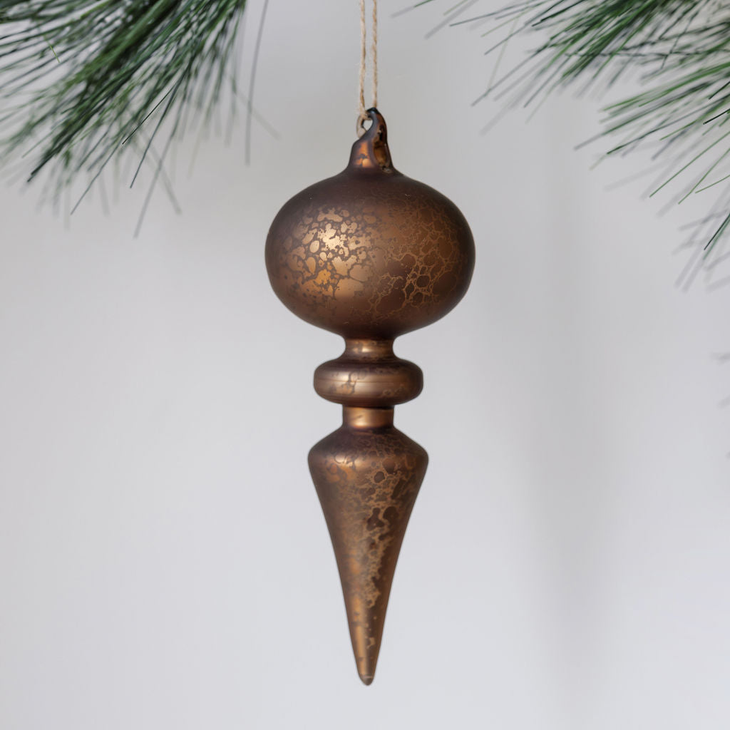 Elegant Neutral Glass Finial Ornaments