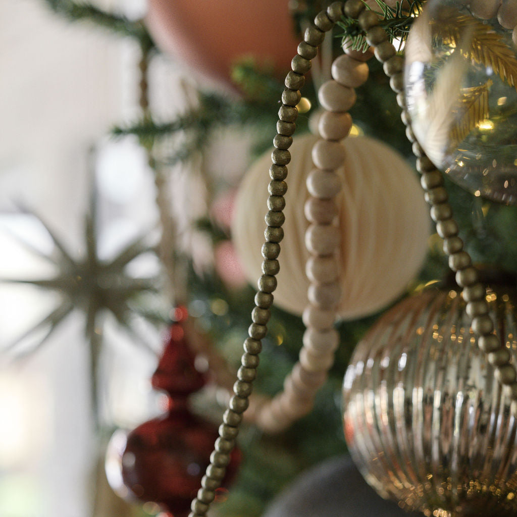 Mercury Glass Ornaments in Antique Gold with Jute Hanger