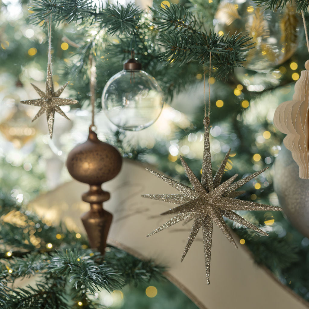 Elegant Neutral Glass Finial Ornaments