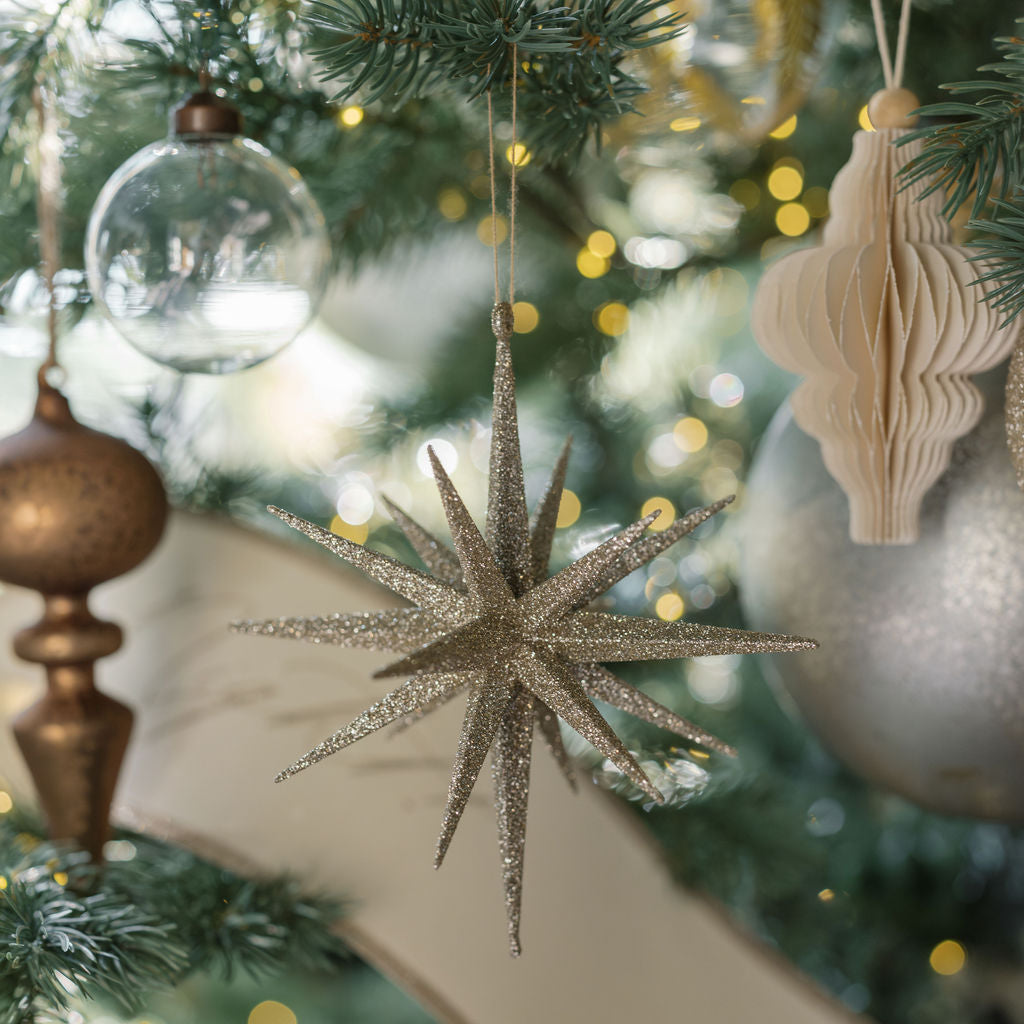 Elegant Neutral Glass Finial Ornaments