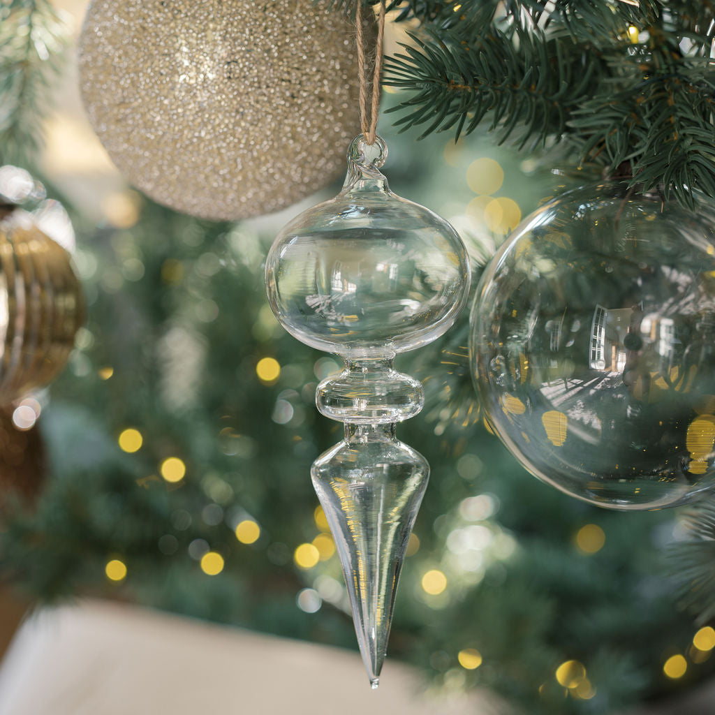 Elegant Clear Glass Ornament for Sparkling Christmas Trees