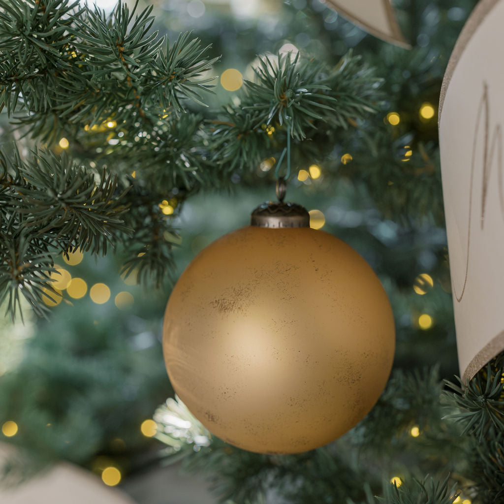 Luxury Matte Antique Gold Glass Ornaments