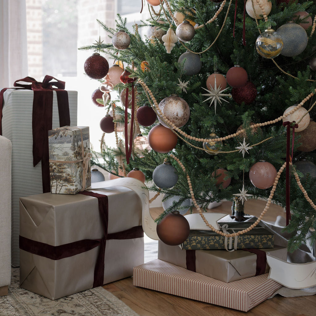 Handcrafted Cinnamon Frosted Glass Ornaments