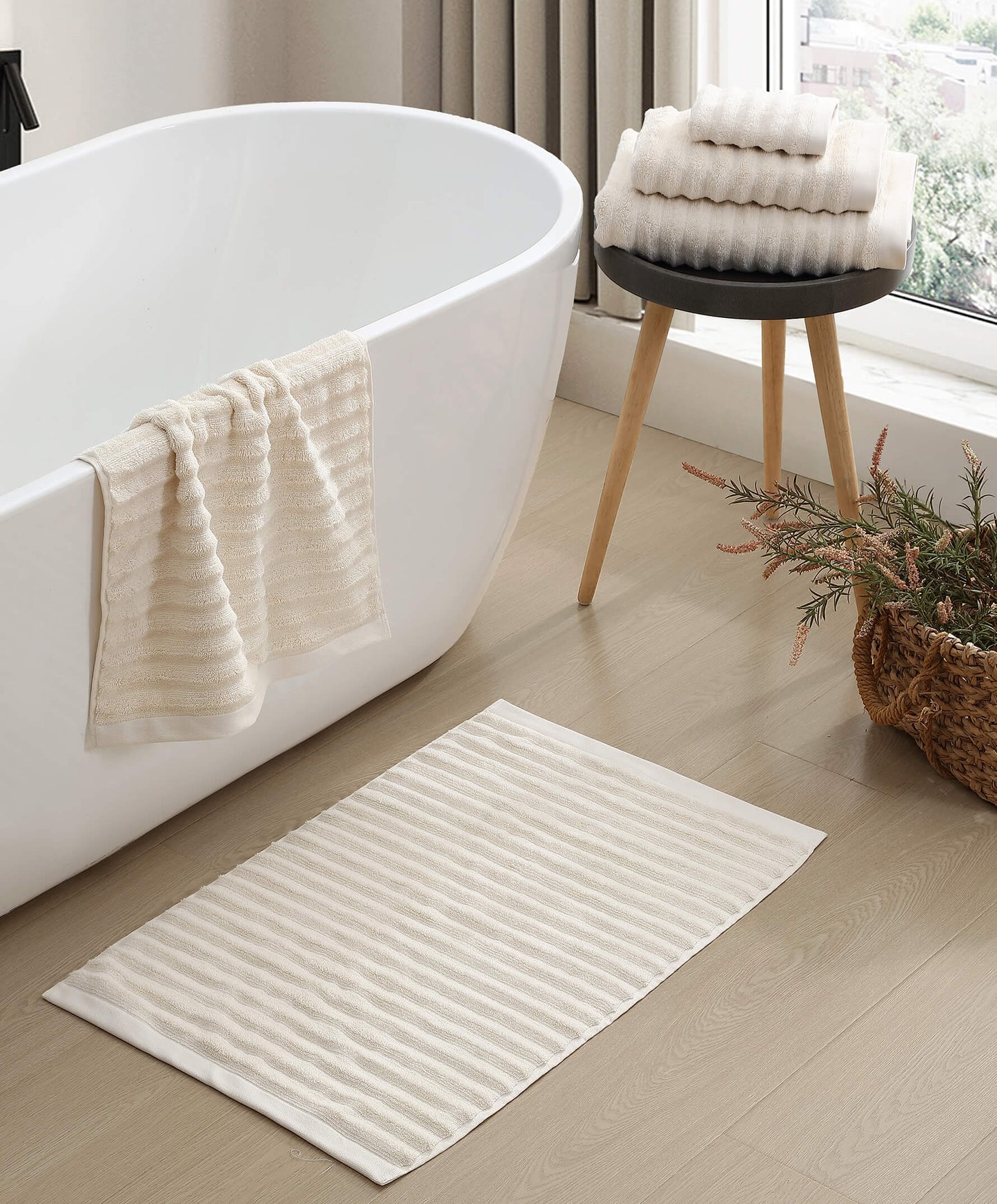 Turkish Cotton Rib Bath Mat