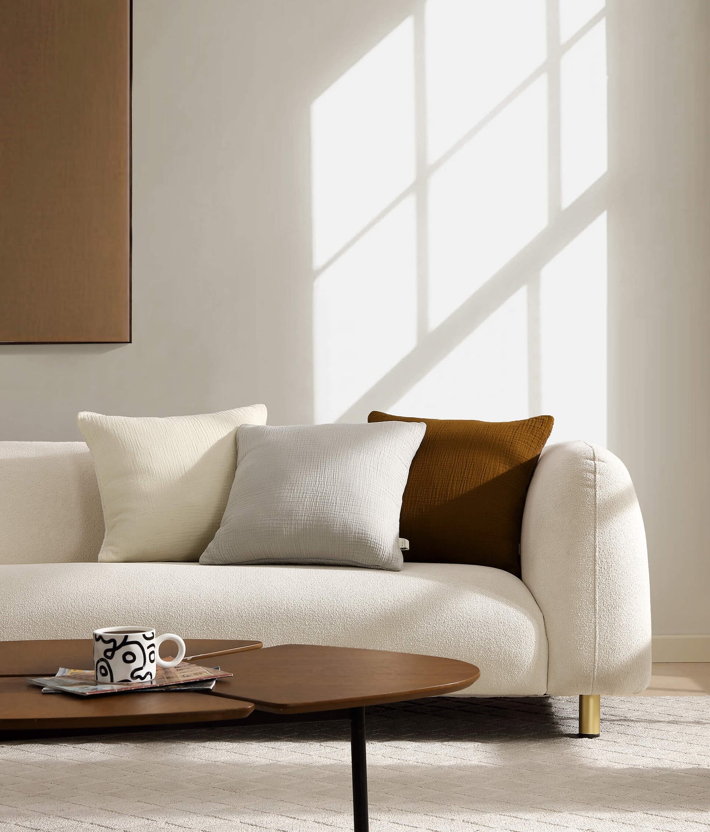 Snug Muslin Throw Pillow