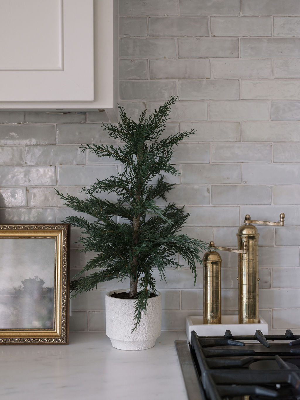 Artificial Cedar Tree in Cream Pot