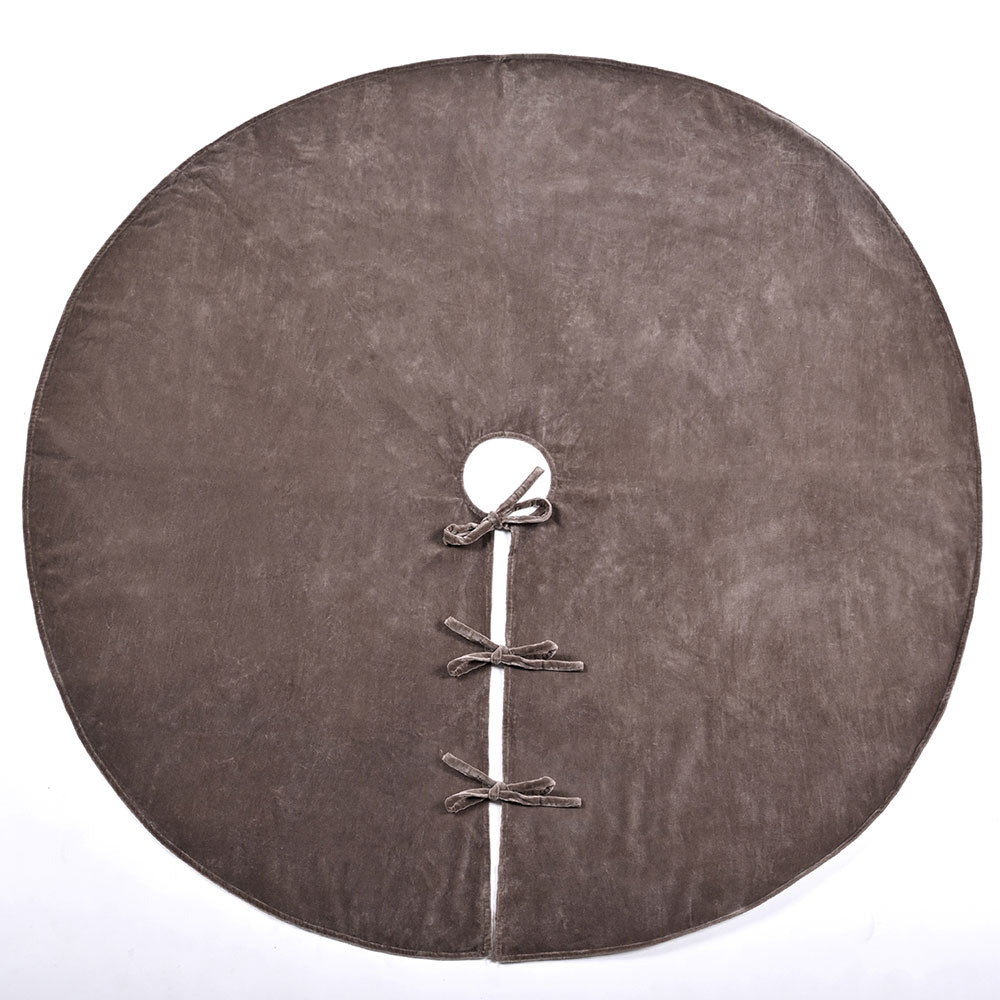 Luxury Handcrafted Velvet Tree Skirt in Rich Espresso Color