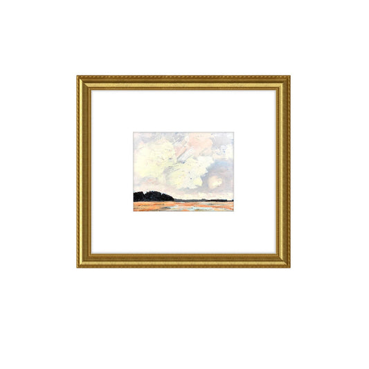 Winter Marsh Framed in Traditional Style Frame