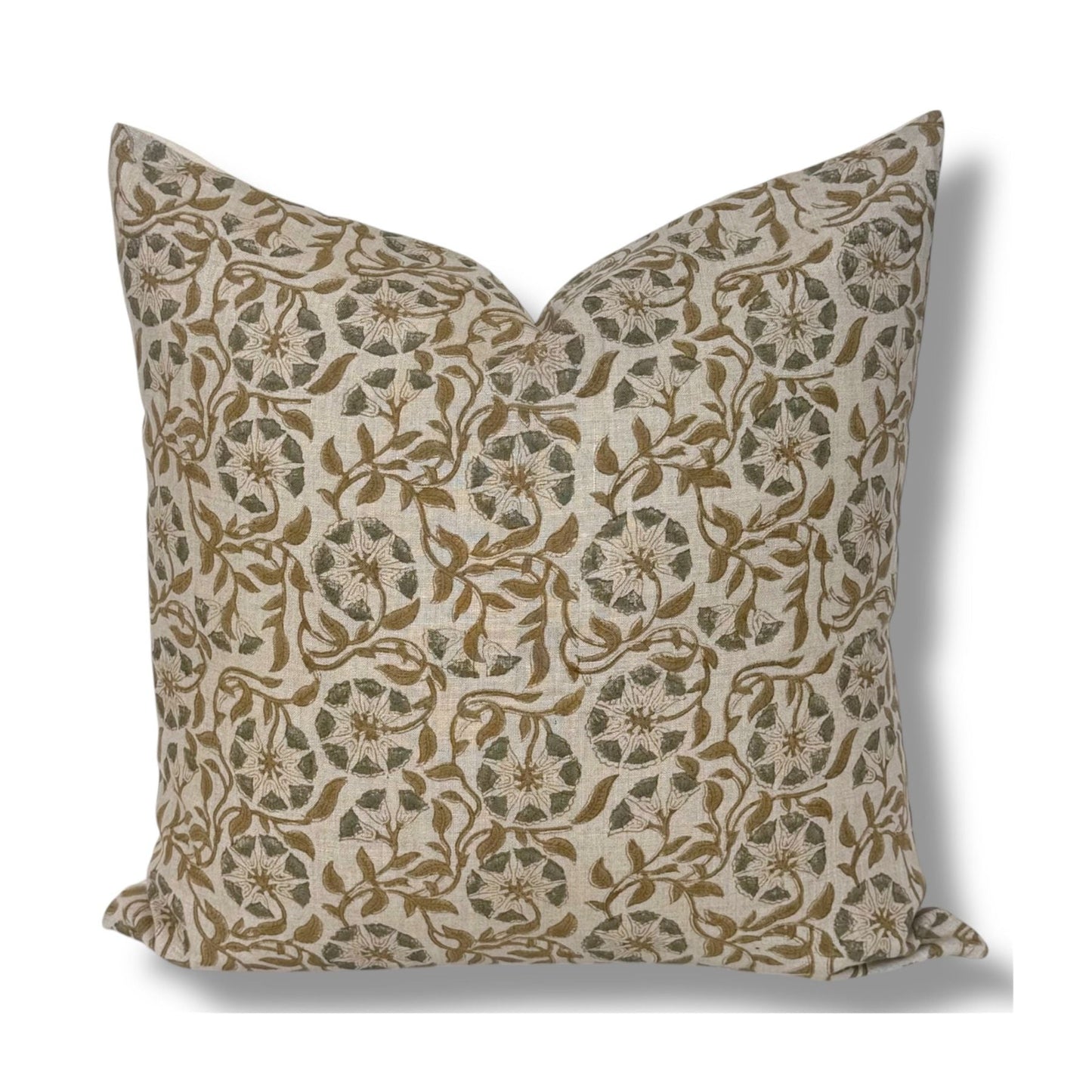 Botanical Linen Floral Pillow Cover