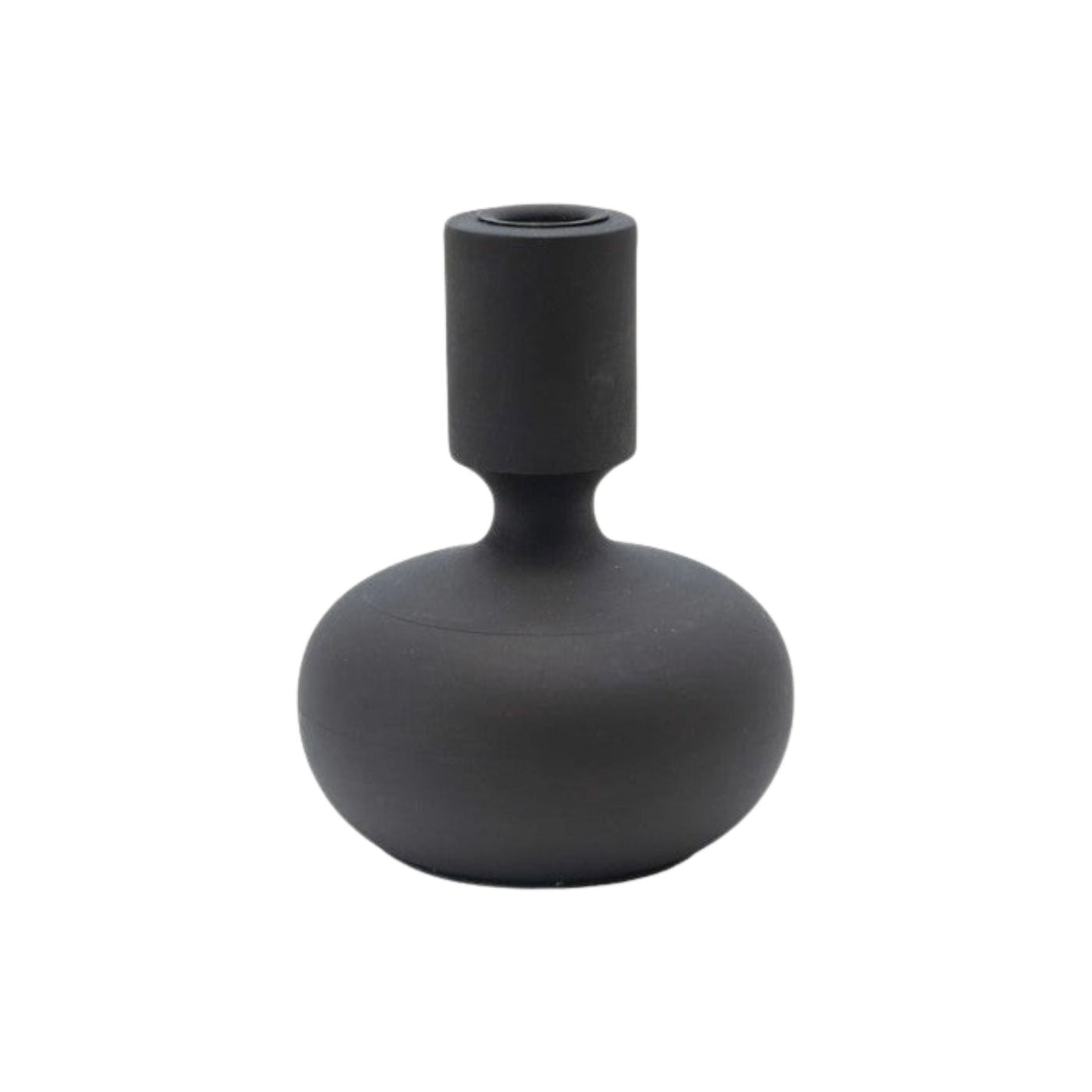 Mango Wood Taper Candle Holder, Black