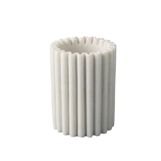 Columbia Fluted White Marble Bottle Holder