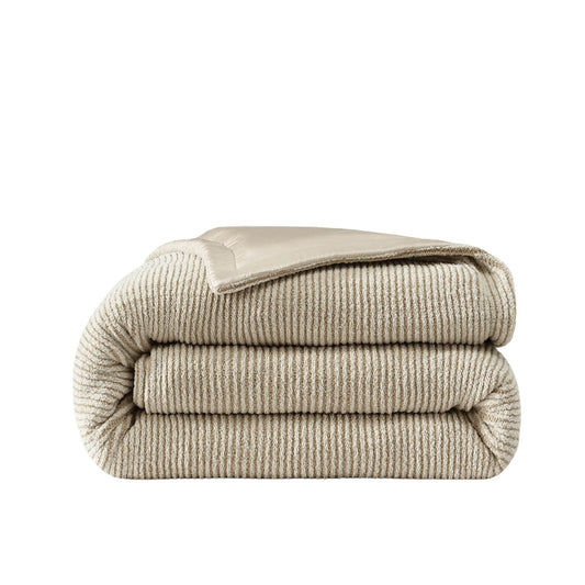 Two-Tone Snug Ribbed Bamboo Duvet Cover
