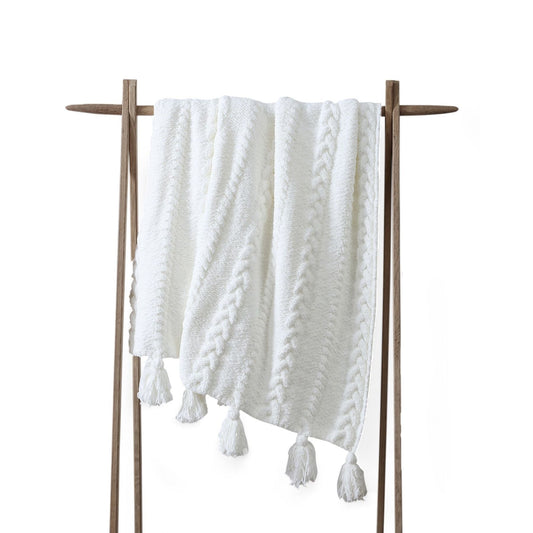 Braided Pom Pom Throw