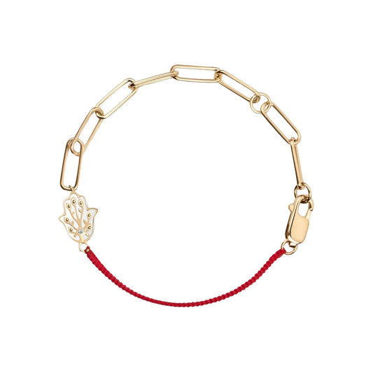 Exuberant Optimism - Red String Chain Hamsa Bracelet
