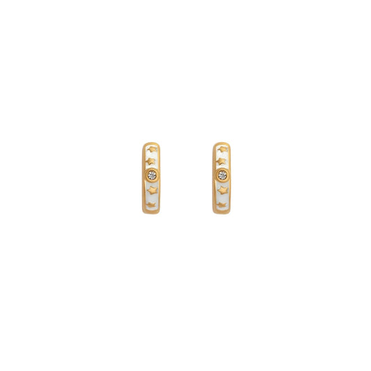 Ethereal Existence Gold Star Hoop Earrings