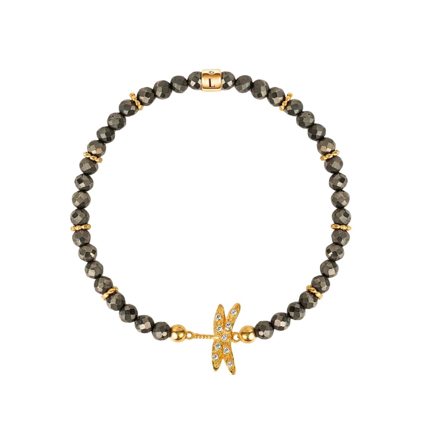 Emotional Maturity - Pyrite Dragonfly Charm Bracelet