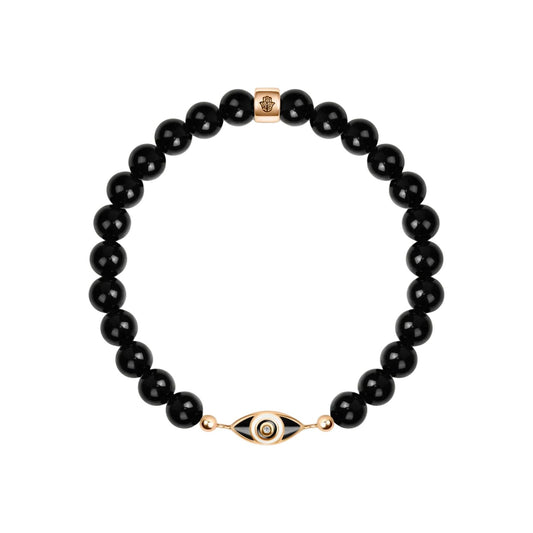 Expanding Consciousness - Black Onyx Evil Eye Charm Bracelet