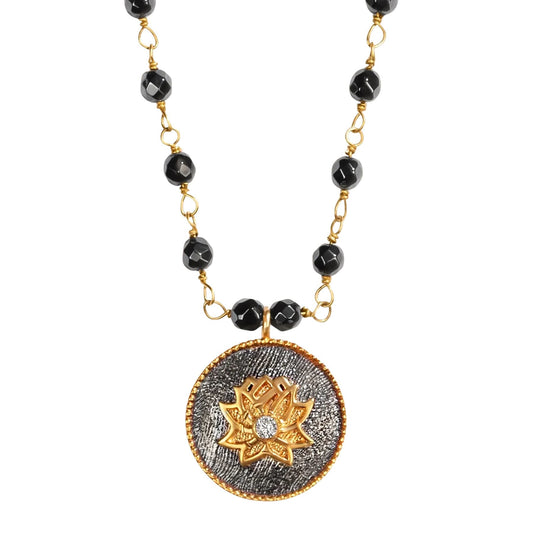 Enlightenment Hope - Hematite Lotus Necklace